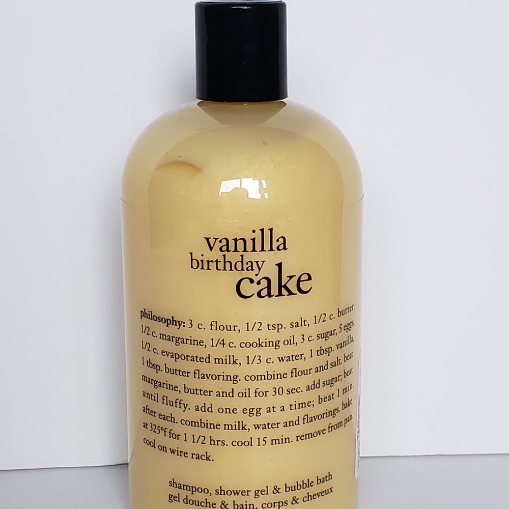 Philosophy "Vanilla Birthday Cake" Shampoo/Shower Gel/Bubble Bath16 fl oz -New